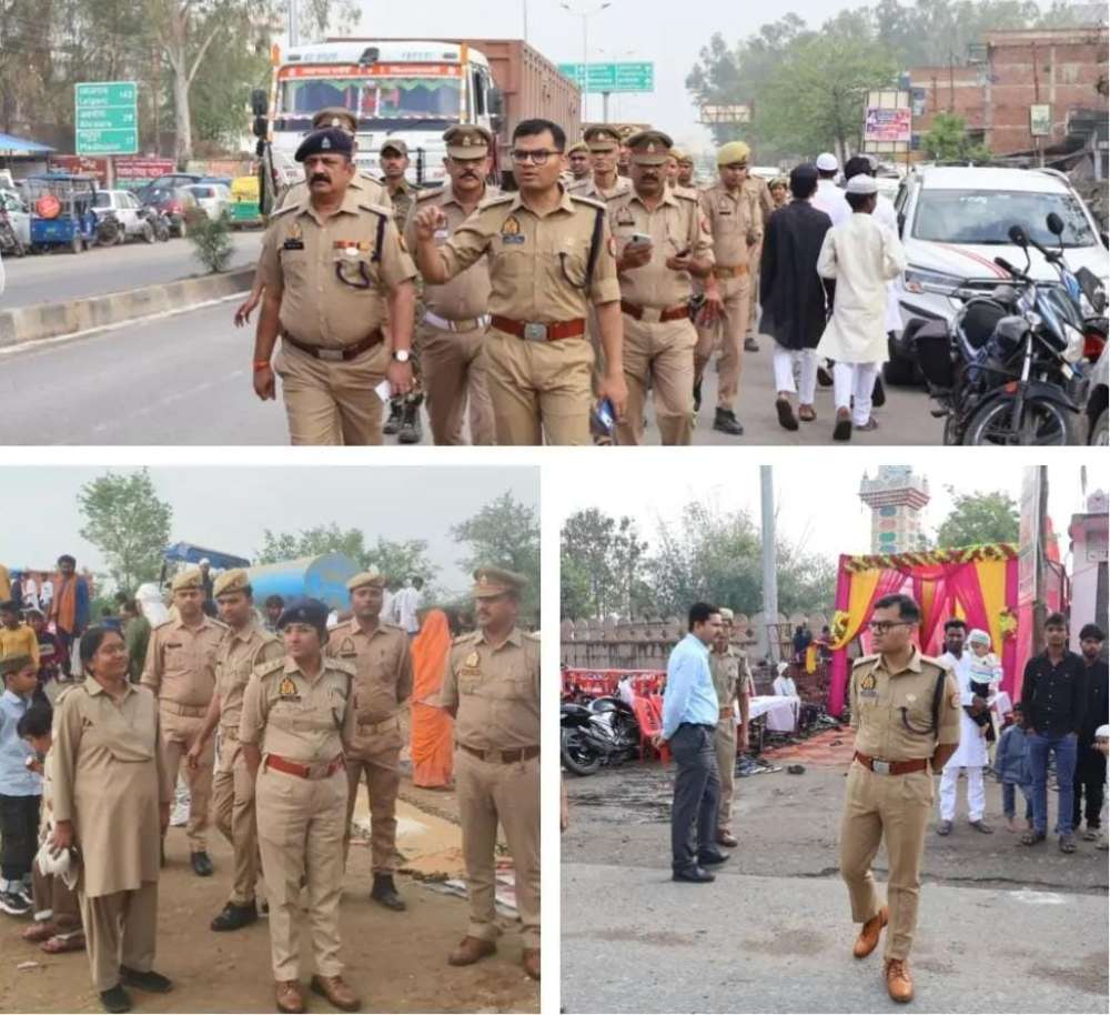 ईद-उल-फितर पर सुरक्षा व्यवस्था चाक-चौबंद, एसपी ने किया निरीक्षण। || KashiKiAawaz